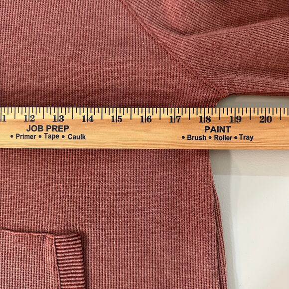 prAna Waffle Knit Hoodie Pullover Sweatshirt Women’s Small Mauve Organic Cotton - Picture 8 of 9